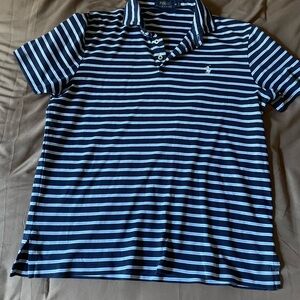Ralph Lauren Men's Navy and White Striped Polo Shirt